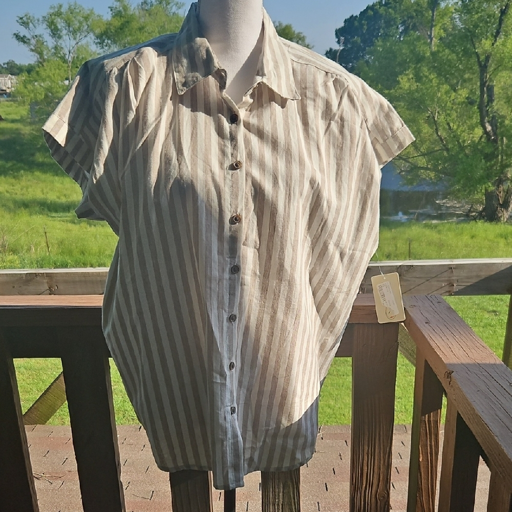 Striped Button-Up Shirt